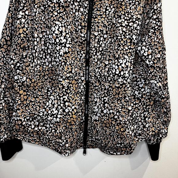 Free People Movement Light Jacket Women Small Leopard Animal Print Hooded Zip Up - Picture 6 of 16